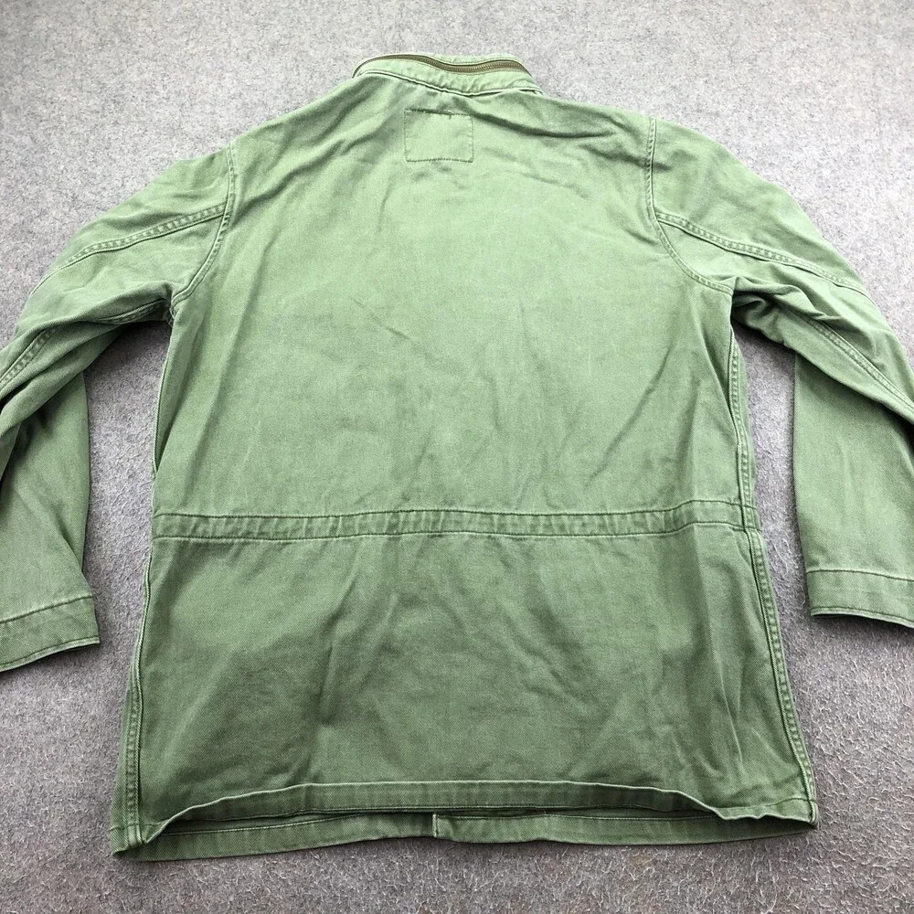 Levi's Jacket Mens XL Green Denim Zip Front Army Field Pockets Outdoor